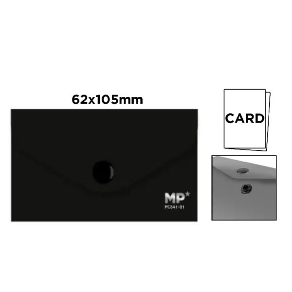 Envelope Plástico 105x62mm Preto - 12un.
