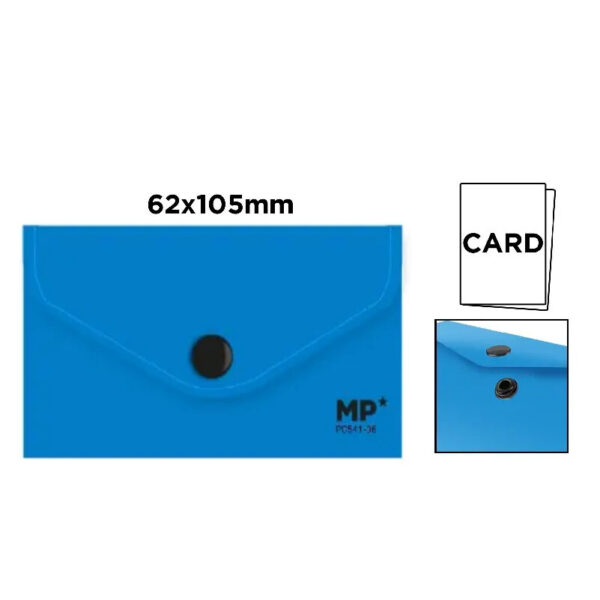 Envelope Plástico 105x62mm Azul - 12un.