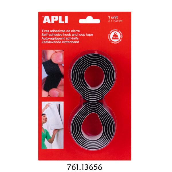 Fita Velcro Preto (2)x100cm