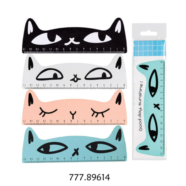Régua Madeira "Cat" 15cm