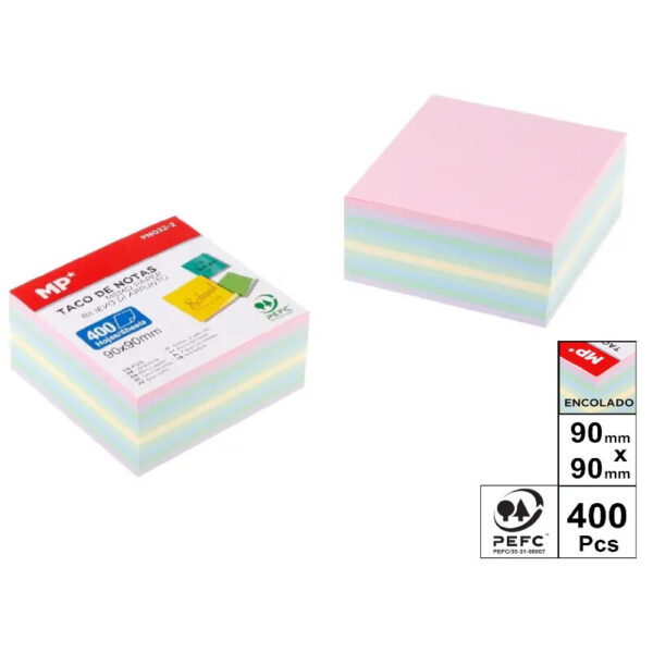 Bloco Notas Pastel 90x90 - 400fls