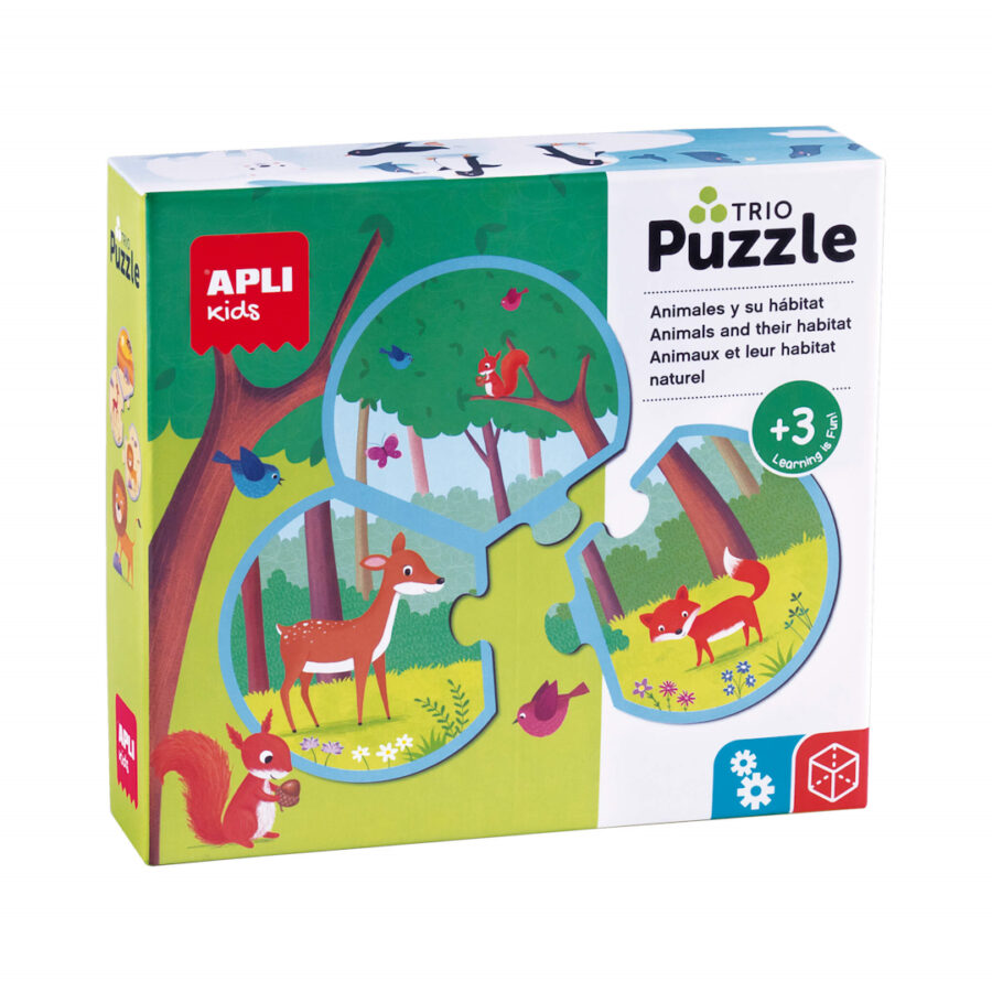 Puzzle Trio Animais e Habitat