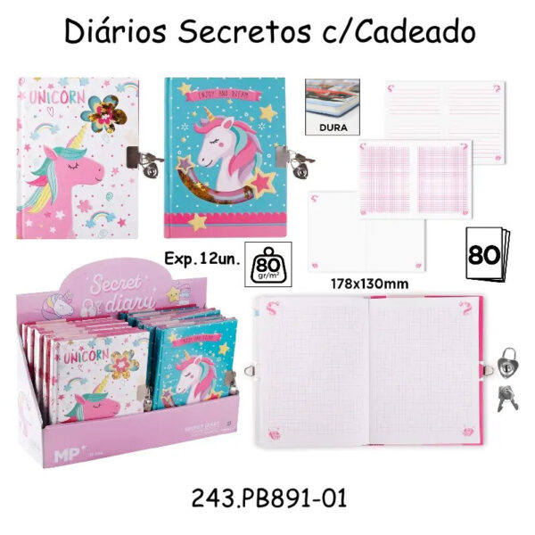 Diários Secretos c/Cadeado Exp12un.