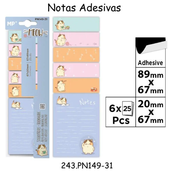 Notas Adesivas Meow