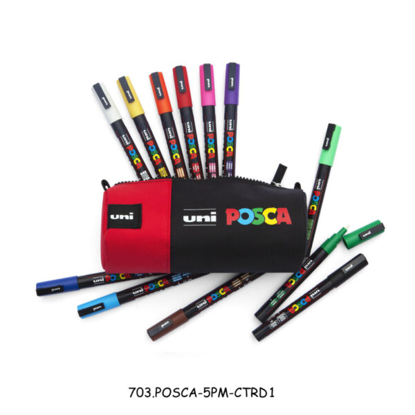 Estojo Posca Vermelho c/12 Marcadores PC5M