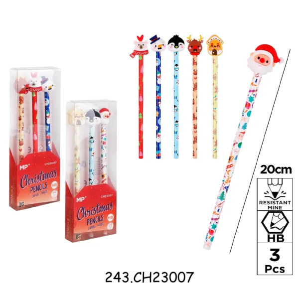 Lápis Natal 3 un.
