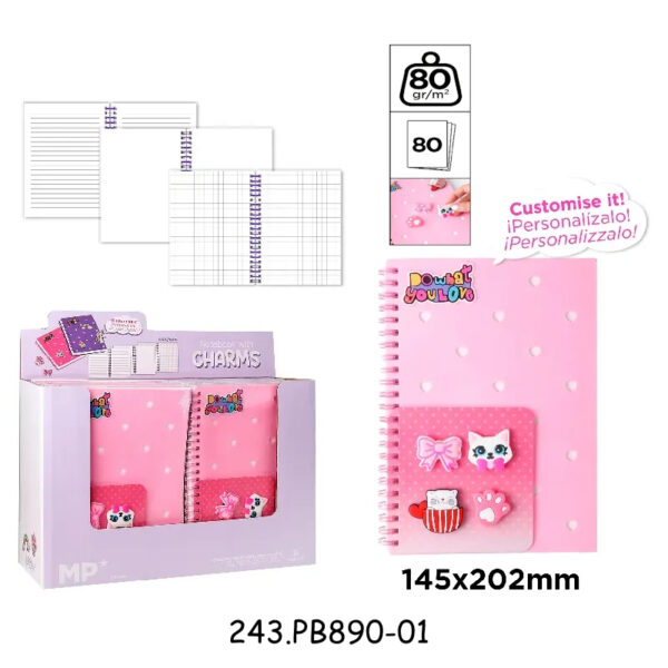 Cadernos Decorados Charms Exp.12un.