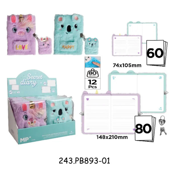 Caderno A5 c/Diário A7 Peluche