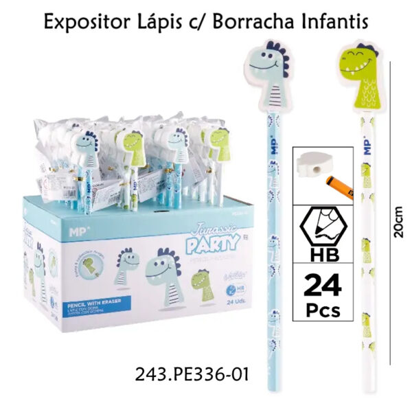 Expositor Lápis c/ Borracha Infantis 24un.