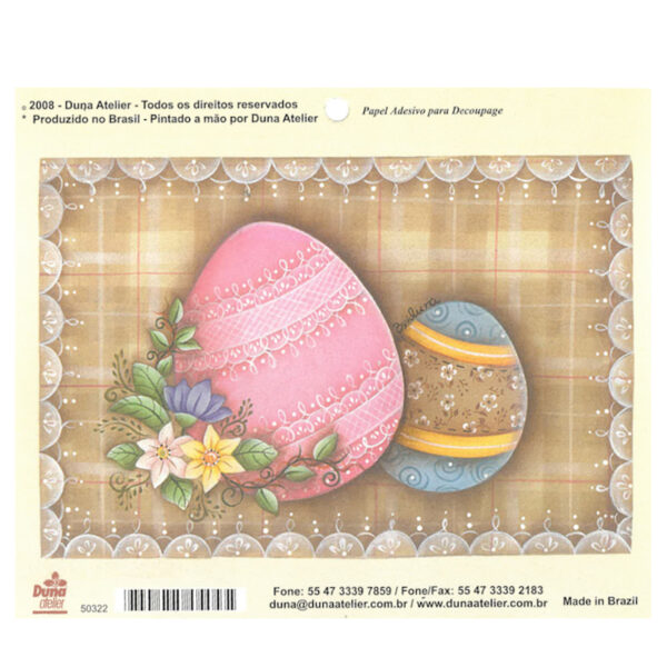 Papel Decoupage Adesivo Ovos 130x85mm