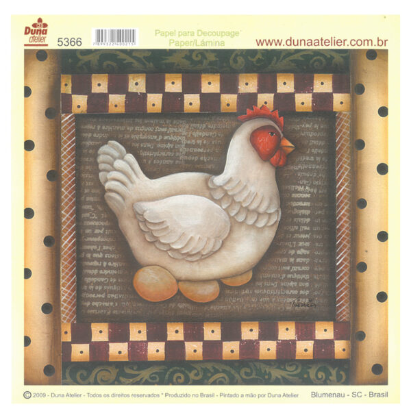Papel Decoupage Galinha Ovos  195x180mm