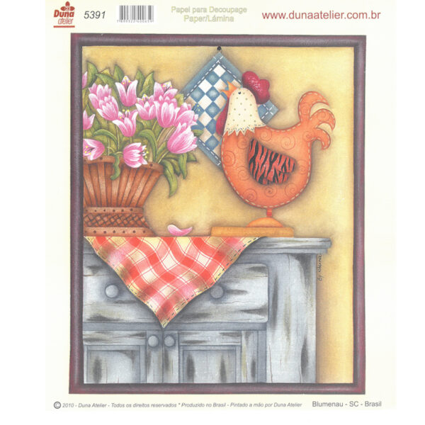 Papel Decoupage Galo Mesa 175x210mm