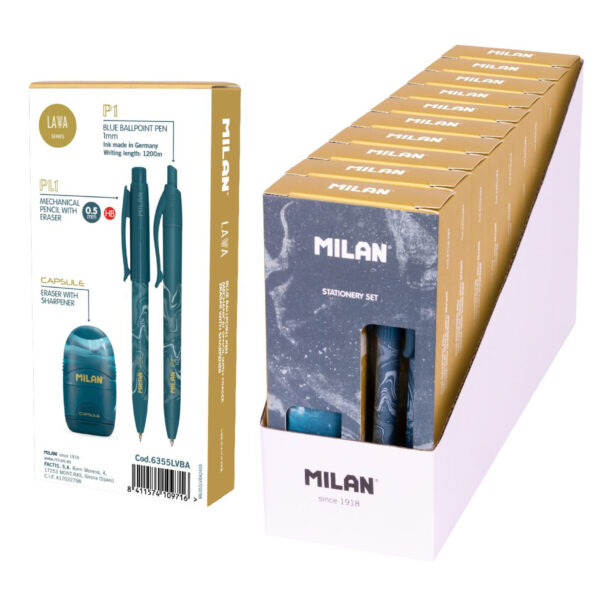 Esferográfica - Lapiseira - Borracha c/Afia Lava Azul Exp.10un.