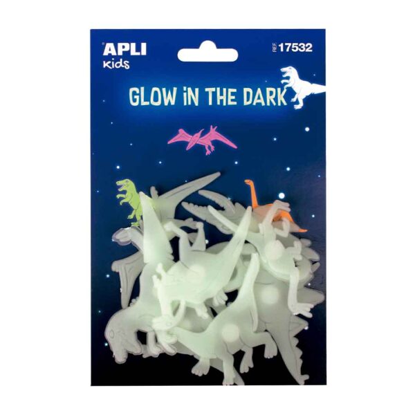 Adesivos Fluorescentes Dinossauros 9un.