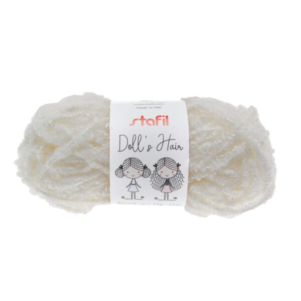 Lã Encaracolada Bouclè Dolls Branco Pack 10un.