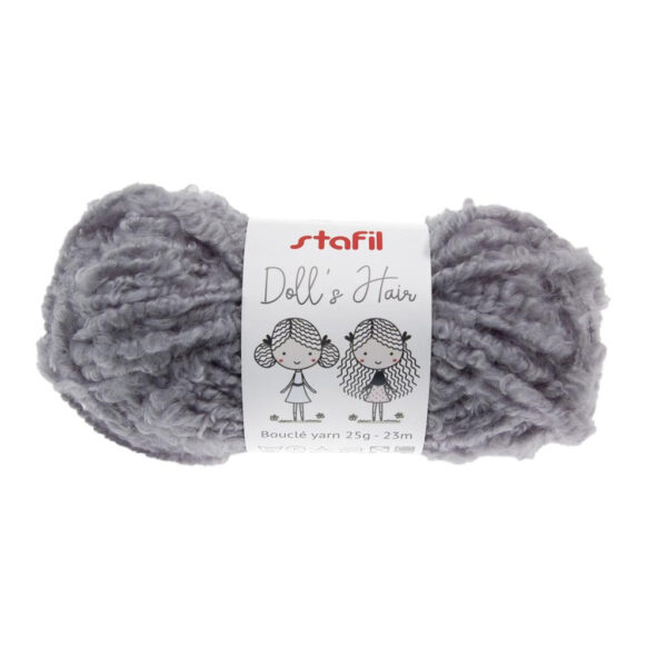 Lã Encaracolada Bouclè Dolls Cinza Pack 10un.