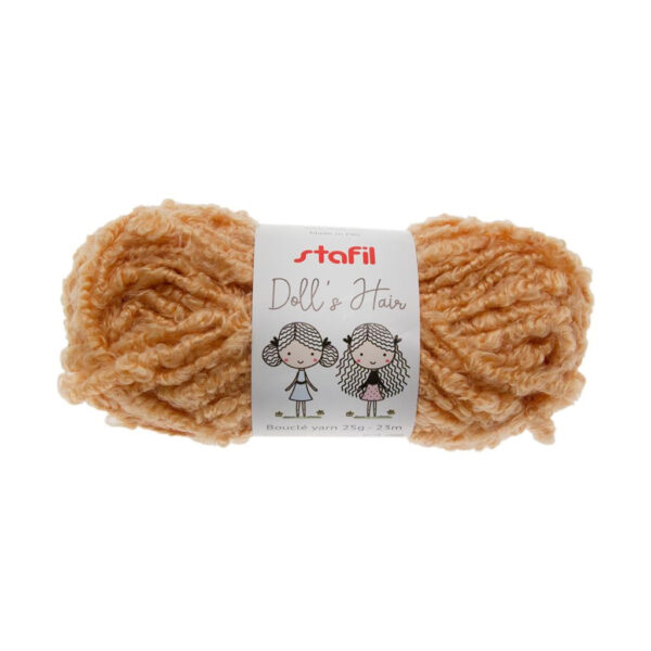 Lã Encaracolada Bouclè Dolls Bege Pack 10un.