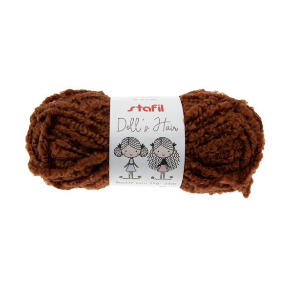 Lã Encaracolada Bouclè Dolls Castanho Pack 10un.