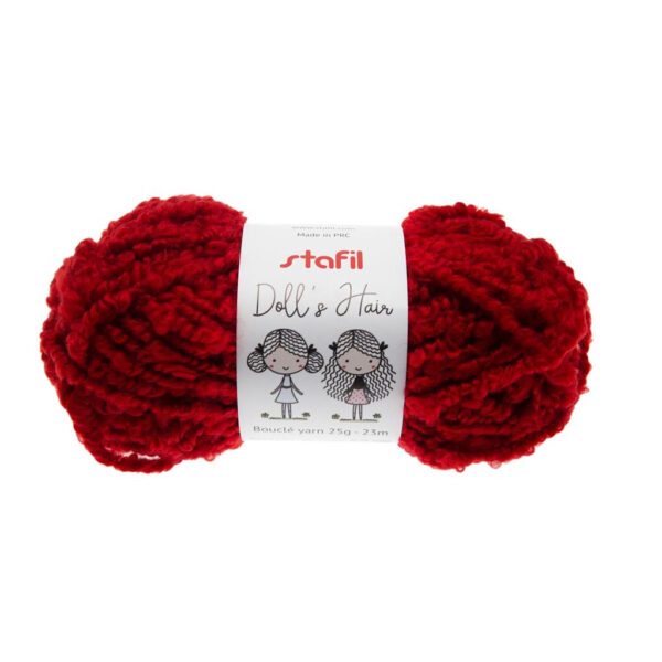 Lã Encaracolada Bouclè Dolls Vermelho Pack 10un.