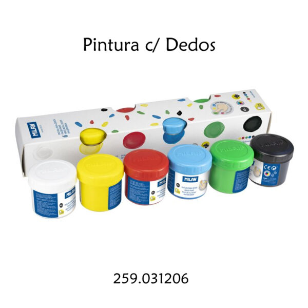 Pintura c/ Dedos Cx.6 Potes / Cores - 40ml