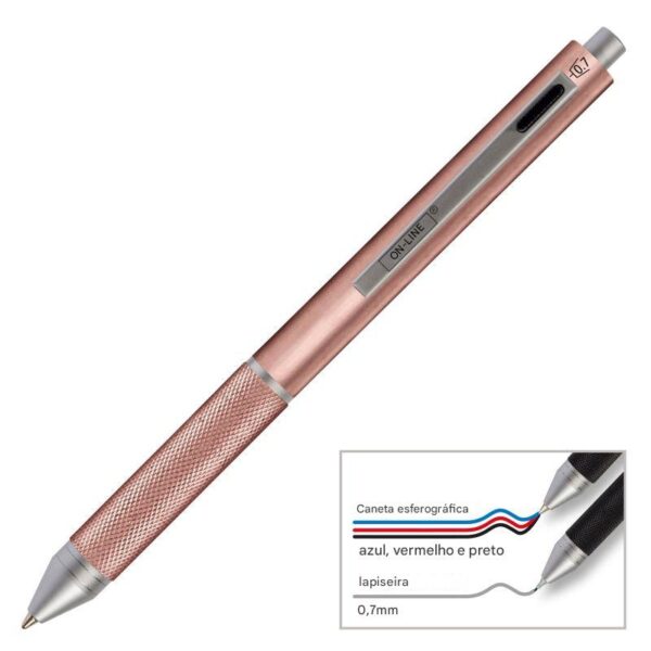 Esferográfica Multipen 4 in 1 Rosegold