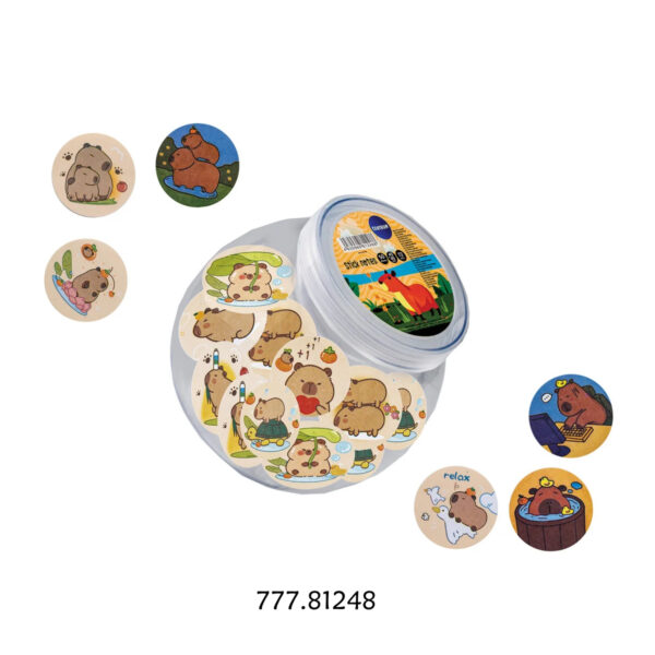 Bl Notas Adesivas Capybara 45x45mm - Pote 72un.