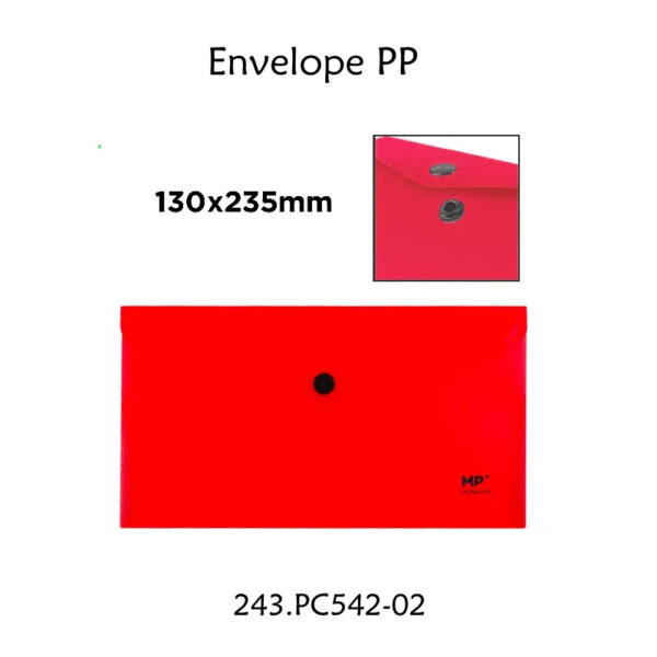 Envelope Plástico Vermelho 235x130mm - 12un.