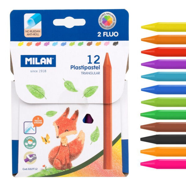 Lápis Cera Triangulares Milan 12un.