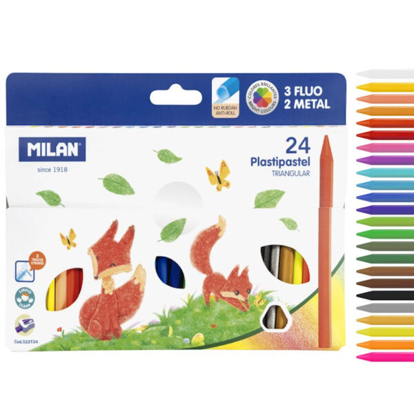 Lápis Cera Triangulares Milan 24un.
