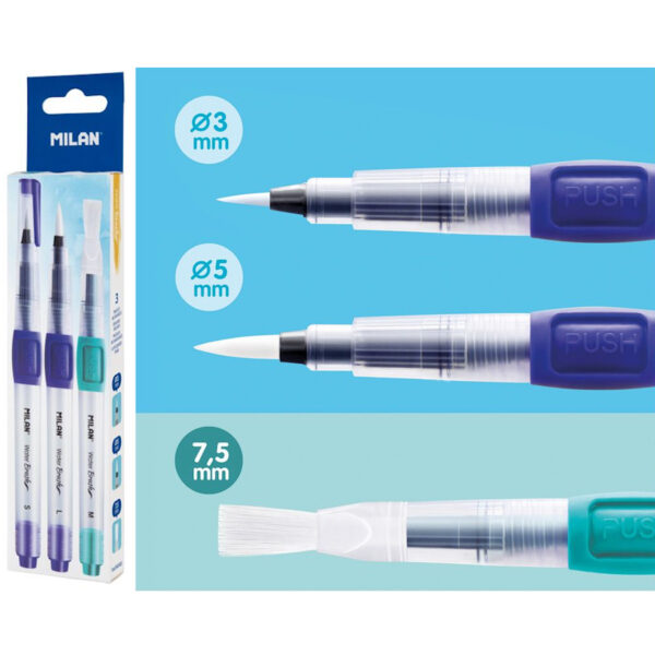 Pincéis c/ Depósito Água Recarregável Milan