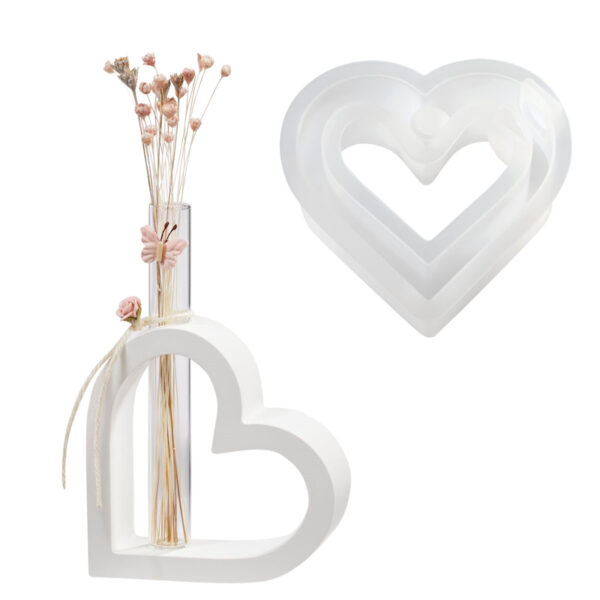 Molde de Silicone Base Coração c/Tubo Vidro 120mm