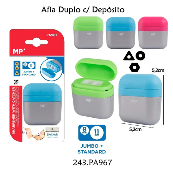 Afia Lápis Duplo c/ Depósito