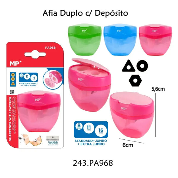 Afia Lápis Duplo c/ Depósito