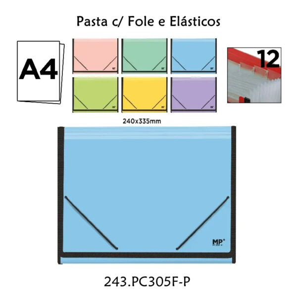 Pasta A4 c/Fole e Elásticos