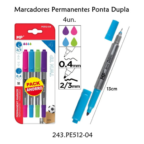 Marcador Permanente Ponta Dupla