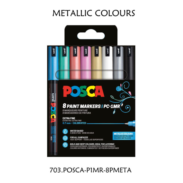 Carteira c/ 8 Marcadores PC1MR Metallic Colours