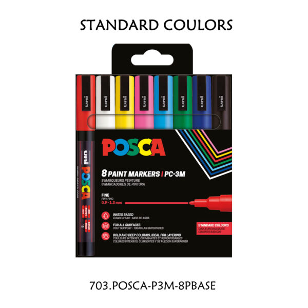 Carteira c/ 8 Marcadores PC3M Basic Colours