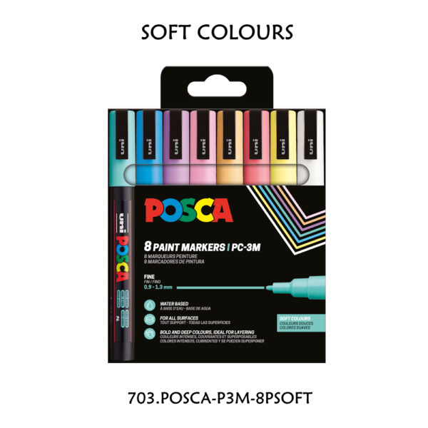 Carteira c/ 8 Marcadores PC3M Soft Colours