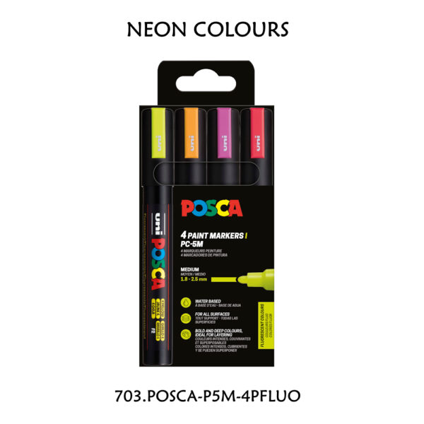 Carteira c/ 4 Marcadores PC5M Neon Colours