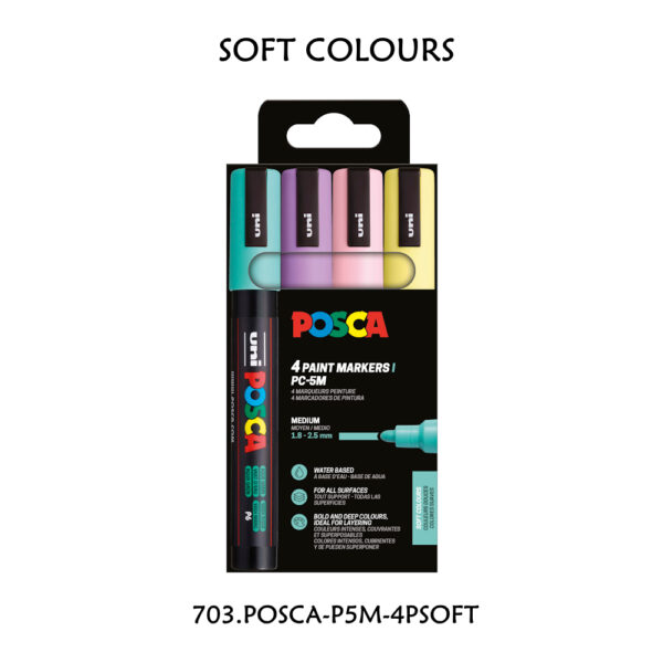 Carteira c/ 4 Marcadores PC5M Soft Colours