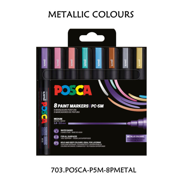Carteira c/ 8 Marcadores PC5M Metallic Colours