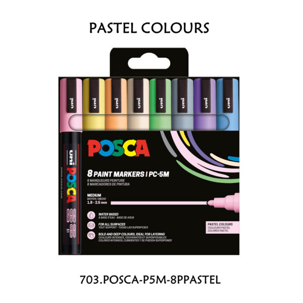 Carteira c/ 8 Marcadores PC5M Pastel Colours