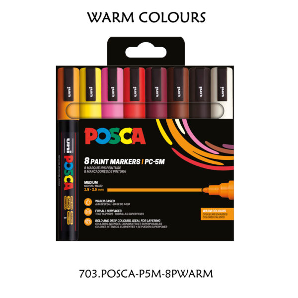 Carteira c/ 8 Marcadores PC5M Warm Colours