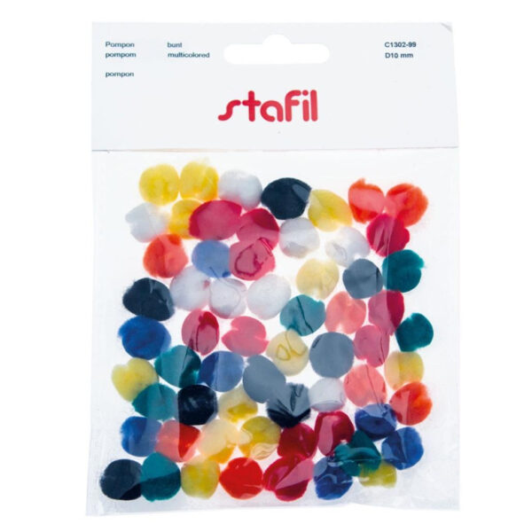 Pompons Sortidos Ø10mm - Pack70un.