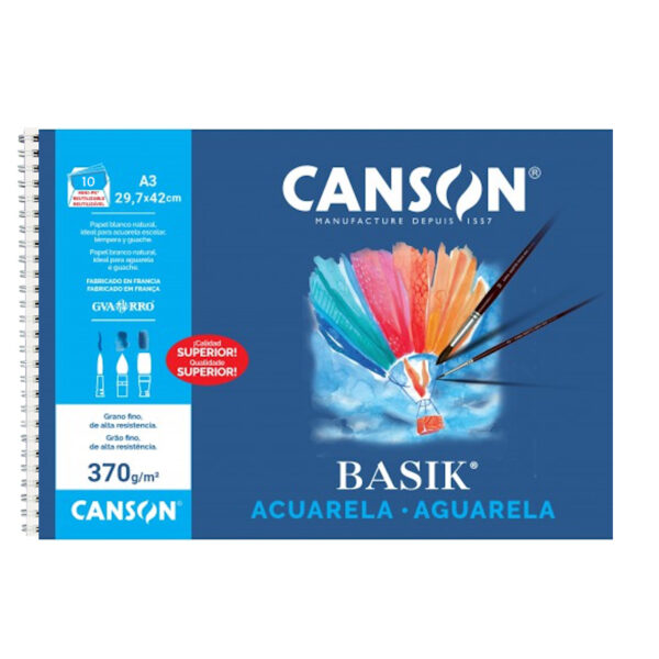 Bloco Argolas Aguarela A3 10fls. - 370g.