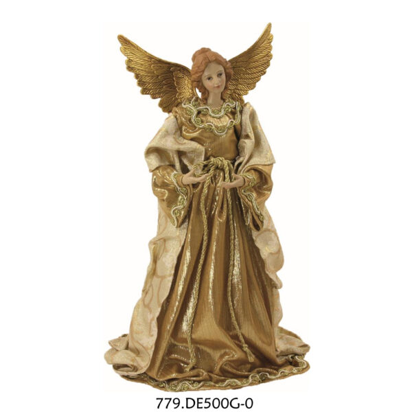 Anjo Vestido de Pano Dourado ↕350mm